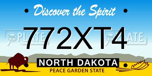 772XT4 North Dakota License Plate