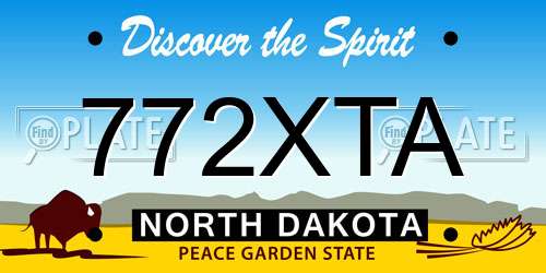 772XTA North Dakota License Plate