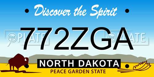 772ZGA North Dakota License Plate
