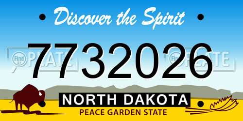 7732026 North Dakota License Plate