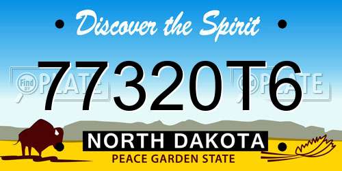 77320T6 North Dakota License Plate