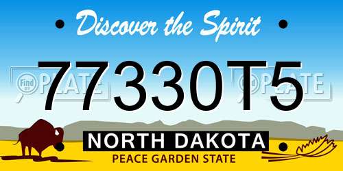 77330T5 North Dakota License Plate