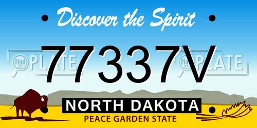 77337V North Dakota License Plate