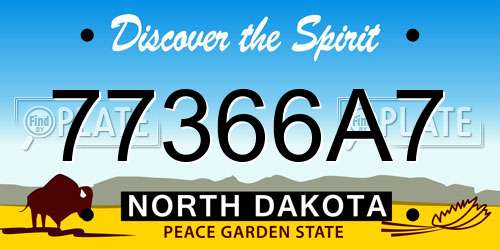 77366A7 North Dakota License Plate