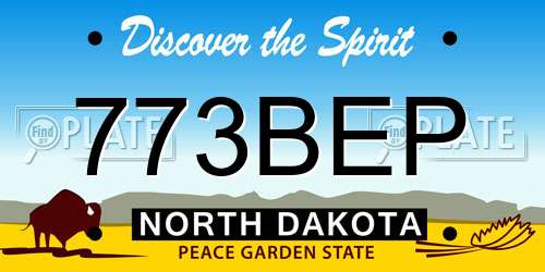 773BEP North Dakota License Plate