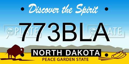 773BLA North Dakota License Plate