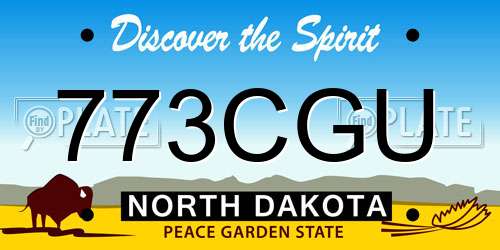 773CGU North Dakota License Plate