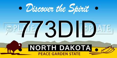 773DID North Dakota License Plate