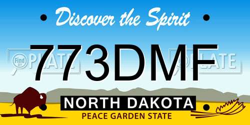 773DMF North Dakota License Plate