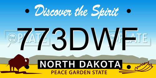 773DWF North Dakota License Plate