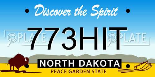 773HIT North Dakota License Plate