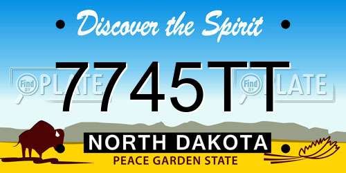 7745TT North Dakota License Plate