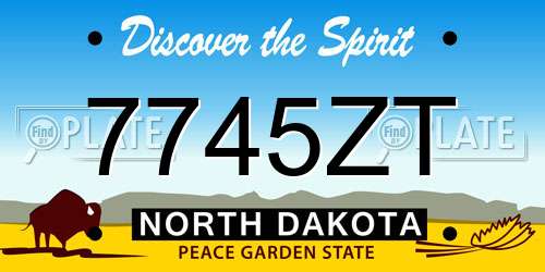 7745ZT North Dakota License Plate