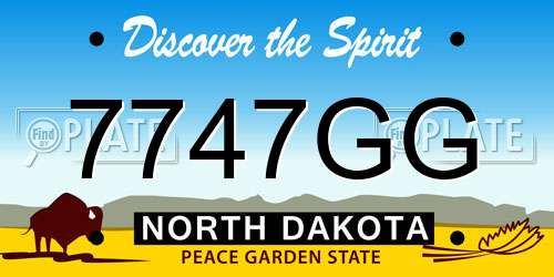 7747GG North Dakota License Plate