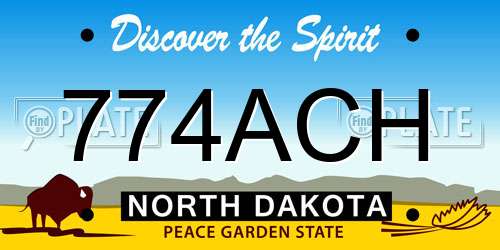 774ACH North Dakota License Plate