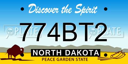 774BT2 North Dakota License Plate