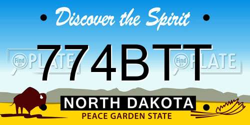 774BTT North Dakota License Plate