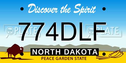 774DLF North Dakota License Plate