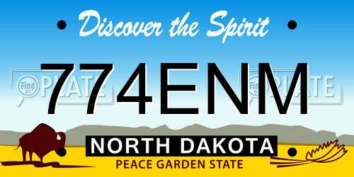 774ENM North Dakota License Plate
