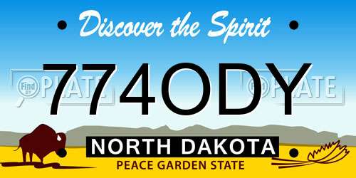 774ODY North Dakota License Plate