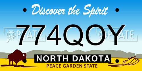 774QOY North Dakota License Plate