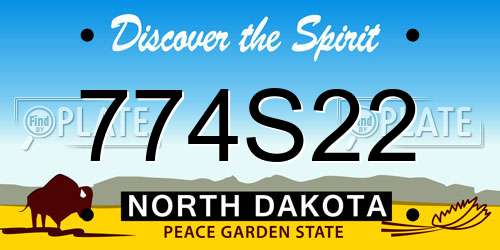 774S22 North Dakota License Plate
