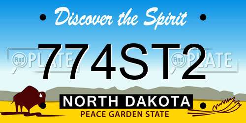 774ST2 North Dakota License Plate