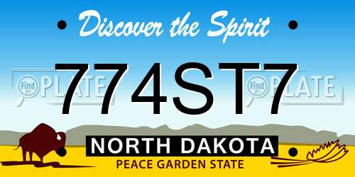 774ST7 North Dakota License Plate