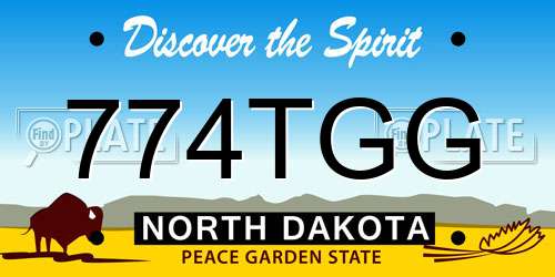 774TGG North Dakota License Plate