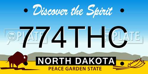 774THC North Dakota License Plate