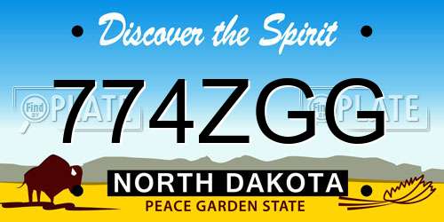 774ZGG North Dakota License Plate