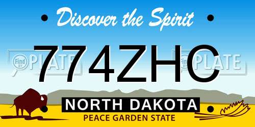 774ZHC North Dakota License Plate