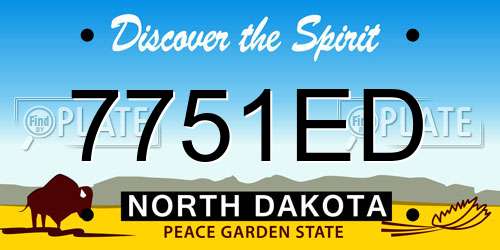 7751ED North Dakota License Plate