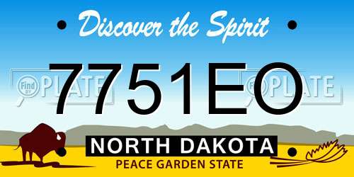 7751EO North Dakota License Plate