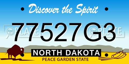 77527G3 North Dakota License Plate