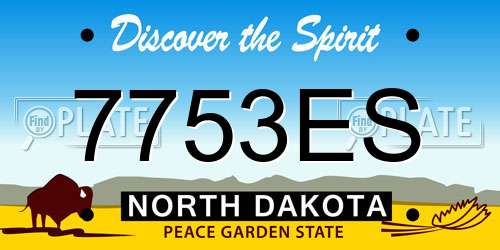7753ES North Dakota License Plate