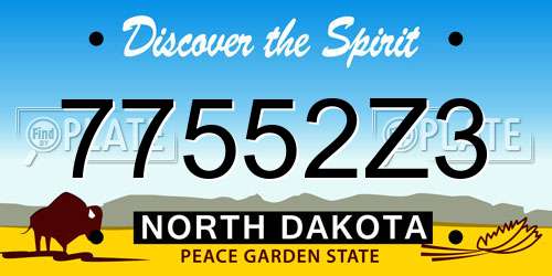 77552Z3 North Dakota License Plate