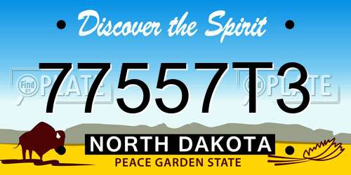 77557T3 North Dakota License Plate