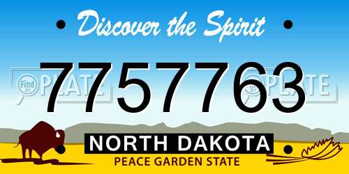 7757763 North Dakota License Plate