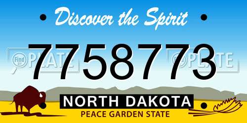 7758773 North Dakota License Plate