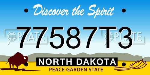 77587T3 North Dakota License Plate
