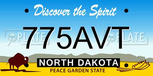 775AVT North Dakota License Plate