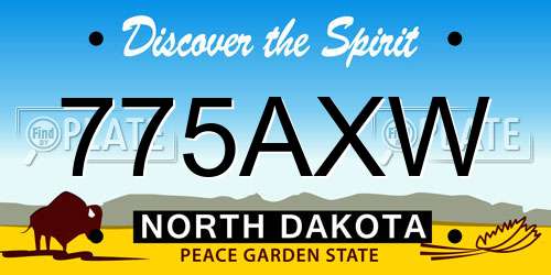 775AXW North Dakota License Plate