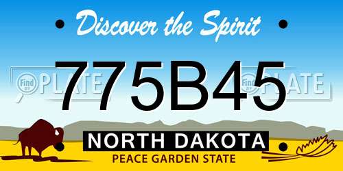 775B45 North Dakota License Plate