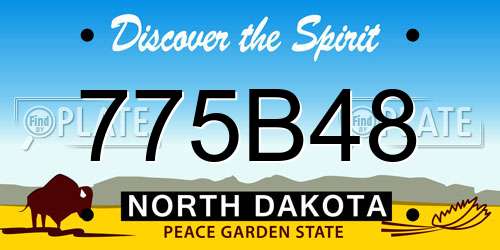 775B48 North Dakota License Plate