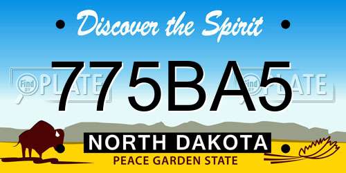 775BA5 North Dakota License Plate