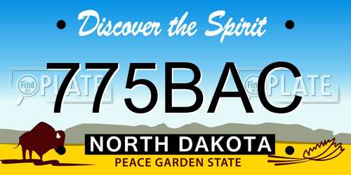 775BAC North Dakota License Plate