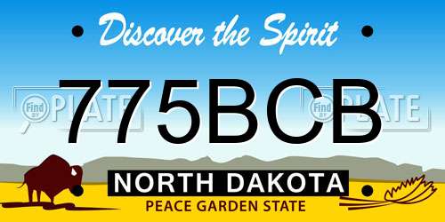775BCB North Dakota License Plate