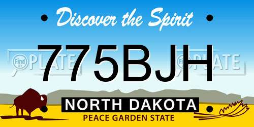 775BJH North Dakota License Plate