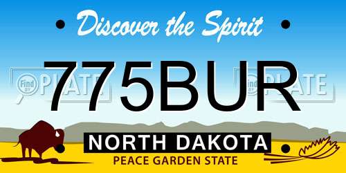 775BUR North Dakota License Plate
